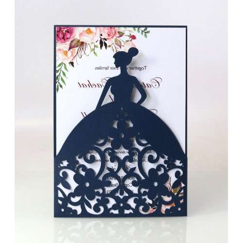 2020 Invitation Card Wedding Card Design Laser Cut Beautiful Girl Pink Card